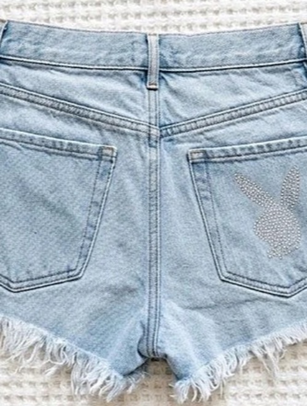 Playboy Denim Jean Shorts in Blue